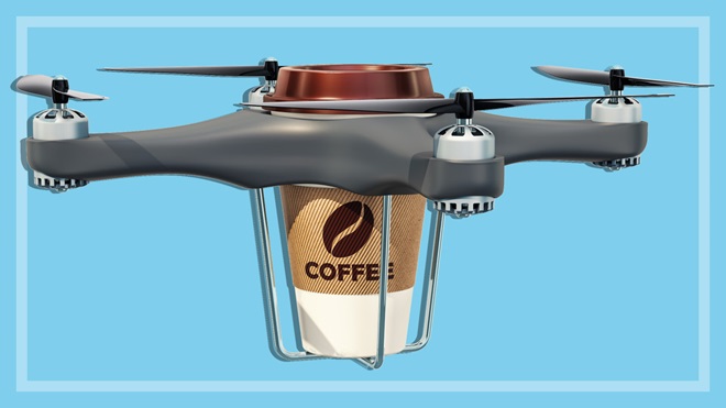 Future of food delivery drone coffee